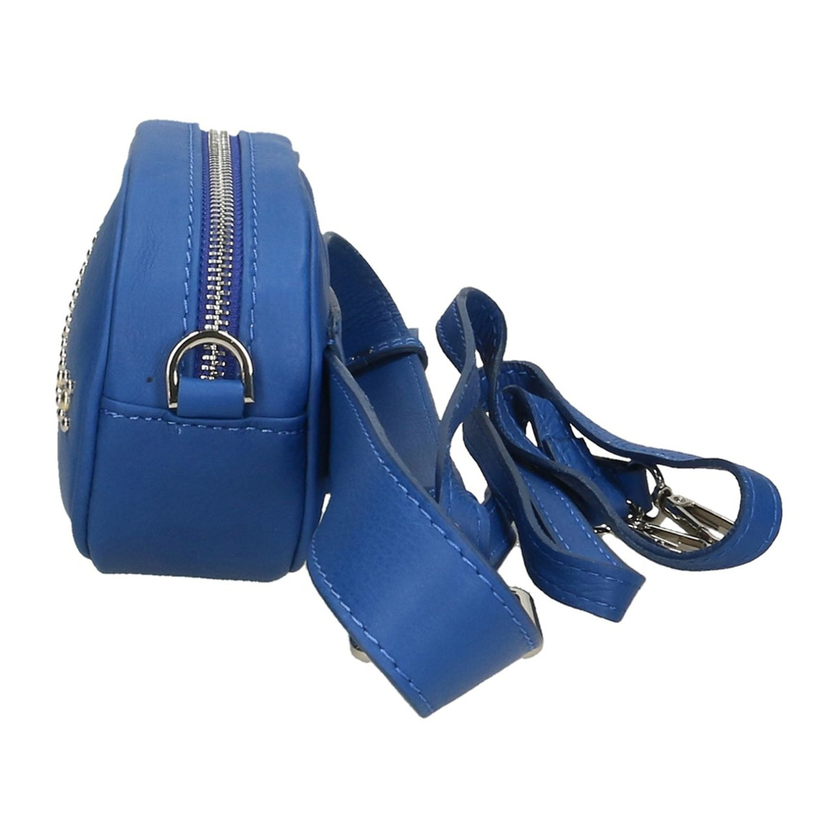 Borsa marsupio da donna in vera pelle sauvage con borchie. Prodotto artigianale italiano. Made in Italy - 12.0 x 19.0 x 7.0 cm