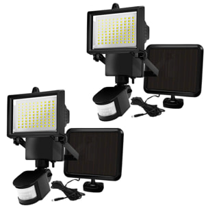 2 Projecteurs solaires sensor COOPER Noir 1000LM