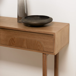 MARIO - Console couleur naturelle 2 tiroirs décor motif arrondi