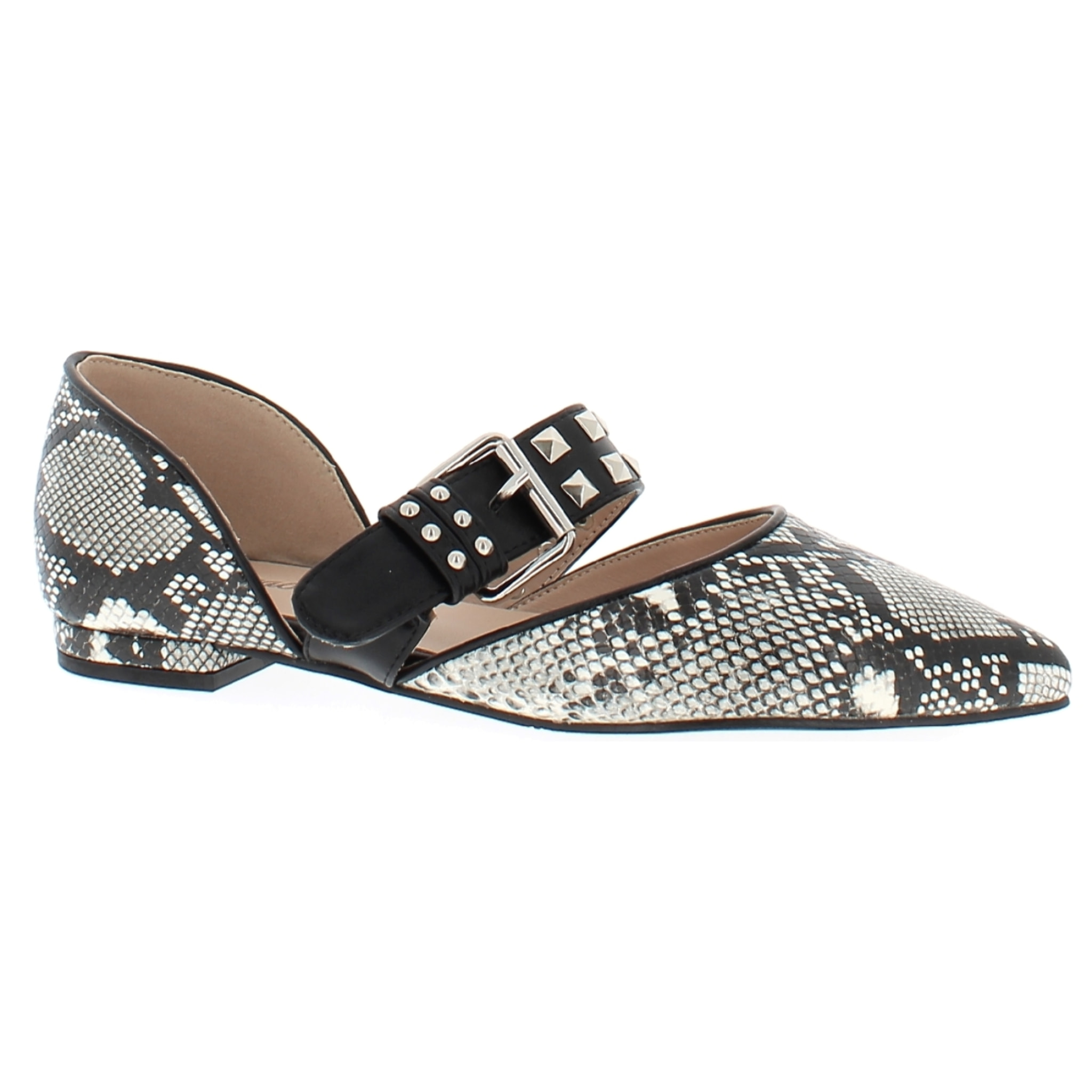 Marina Galanti Scarpe Donna Ballet Flat with Silver Horsebit MG W24A031 Black Snake