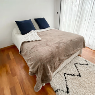 Couverture imitation "Lapin" - Cocoon Beige Taupe - 220x240cm - 610g/m²