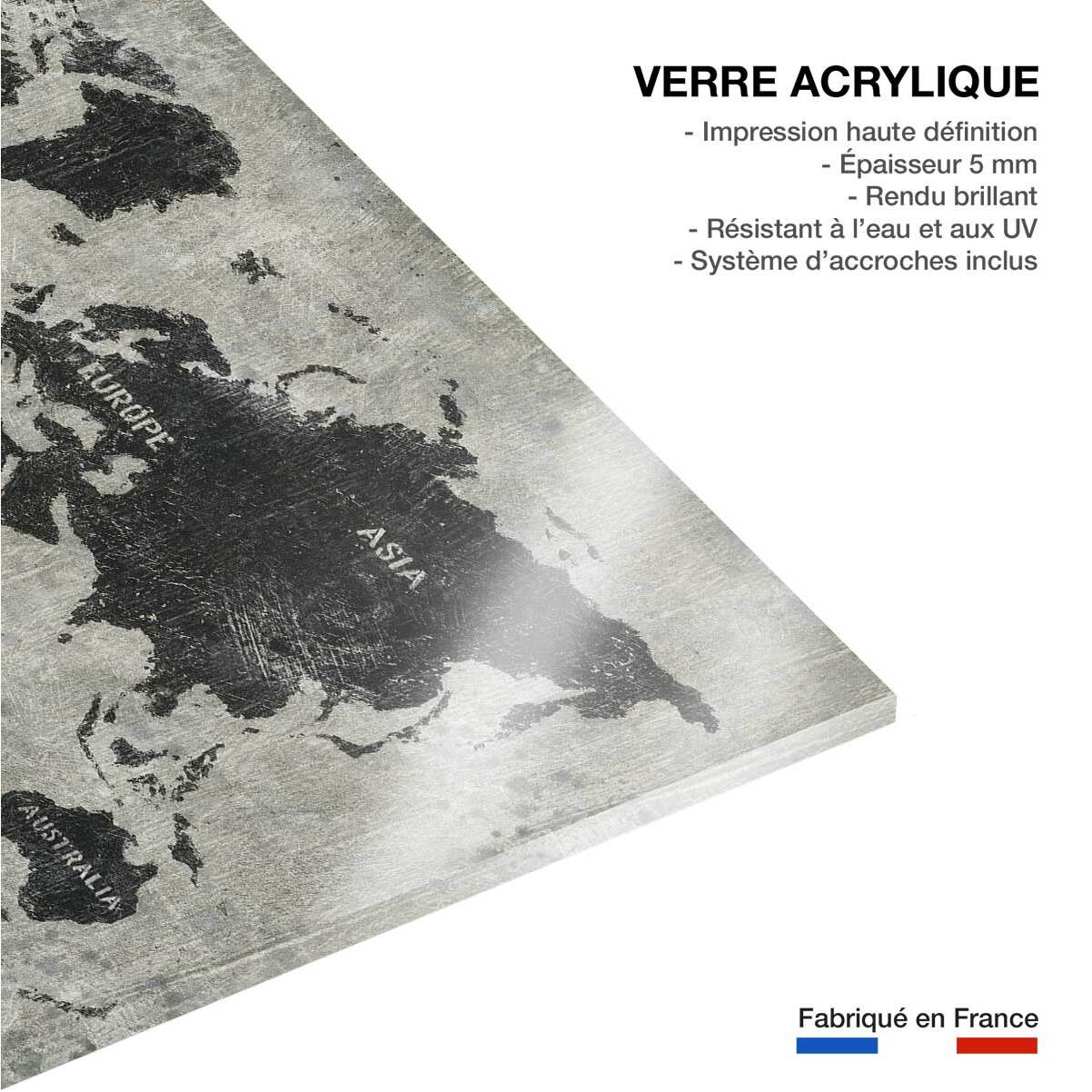 Tableau Carte du monde punky Tableau plexiglas