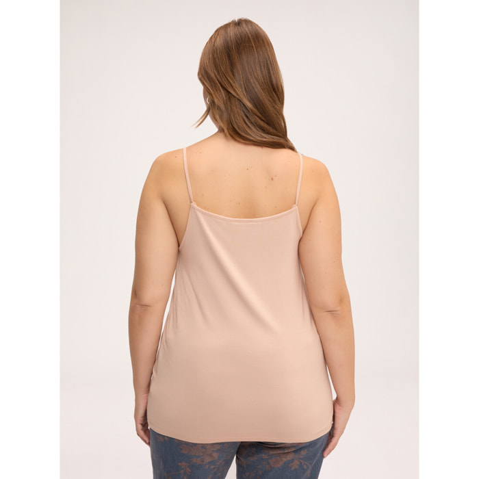 Fiorella Rubino - Top de punto de viscosa con escote en V - Rosa