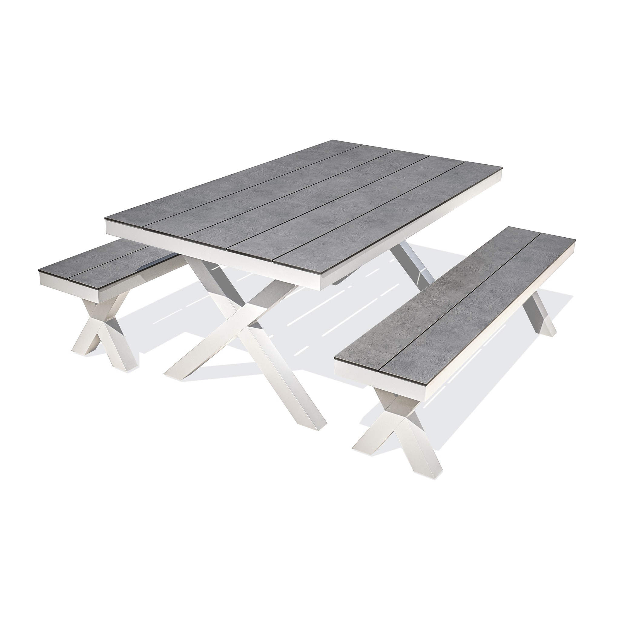 ANNECY - Table de jardin en aluminium et plateau HPL
