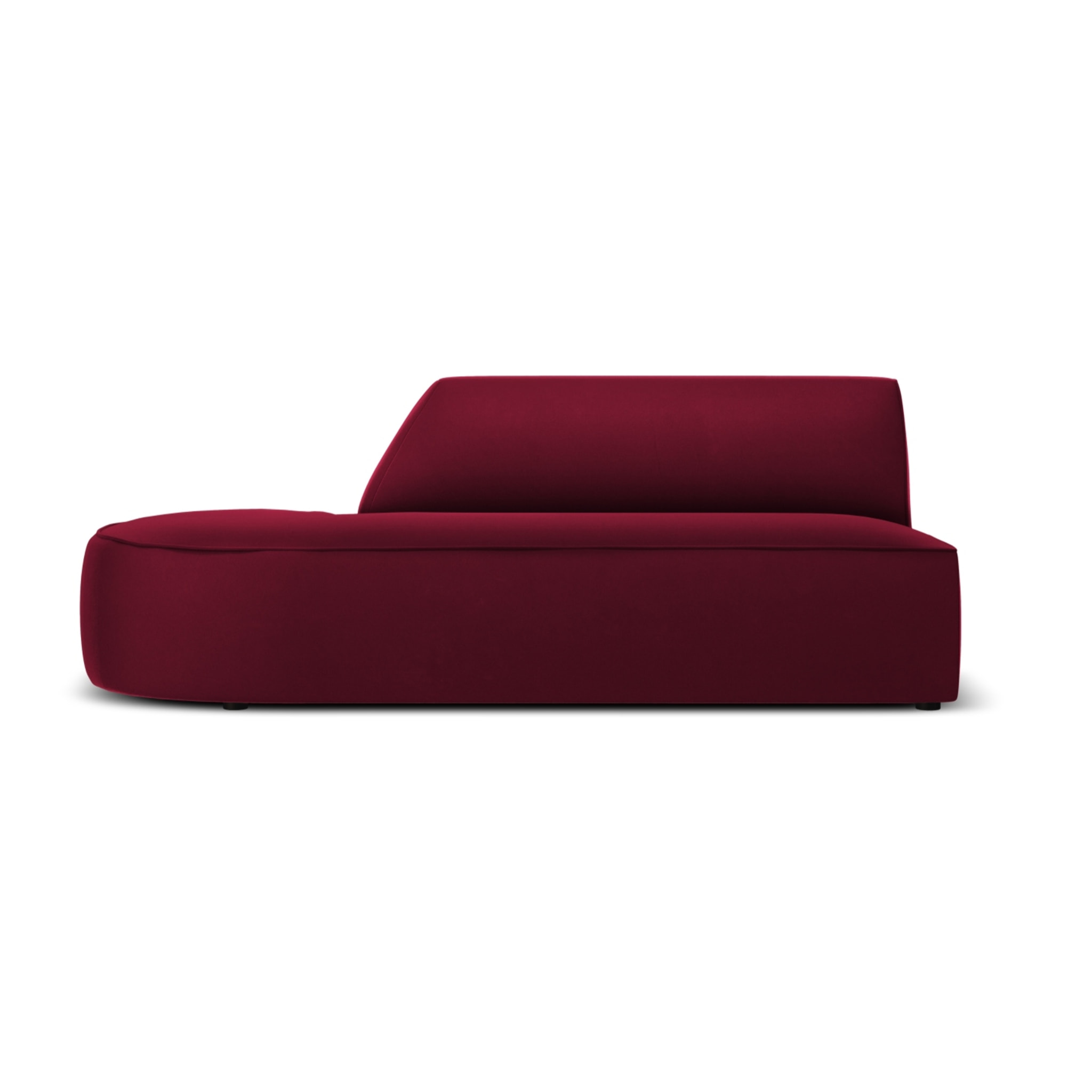 Canapé modulable gauche "Charles" 2 places en velours rouge