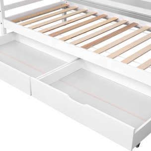 Lit banquette pour enfant 190x90cm avec tiroirs JULES