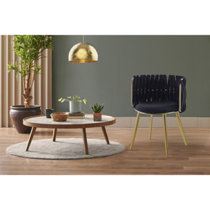 Set di 2 sedie Milla 100 in velluto nero e oro