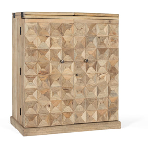 Meuble bar en bois de manguier Cerrado 90 cm , Abierto 180 cm style rustique moderne