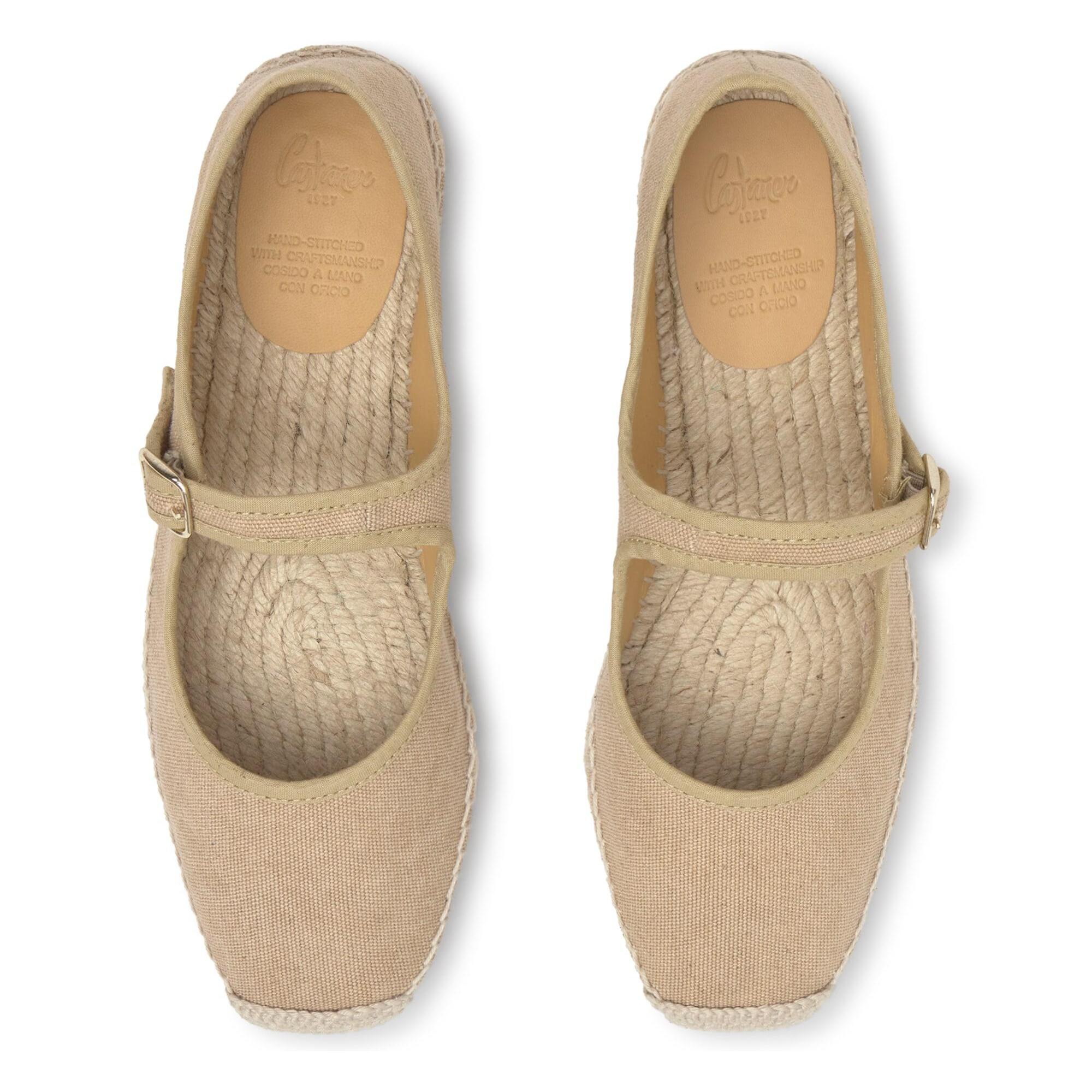 Alpargata plana Padua mary-jane en algodón orgánico con hebilla