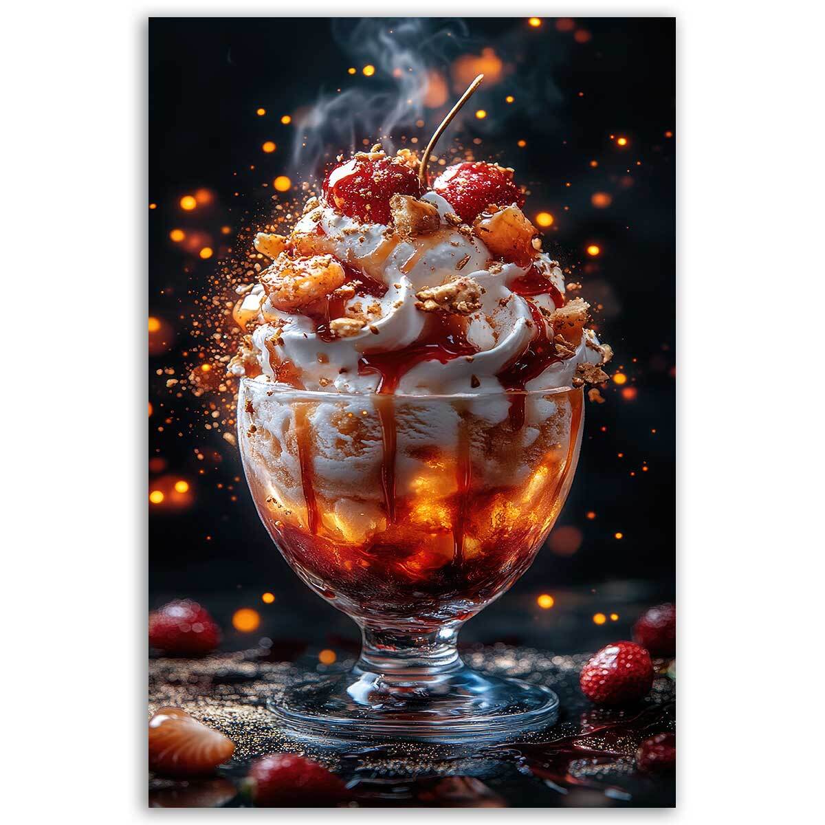 Tableau dessert flamboyant gourmand Toile imprimée