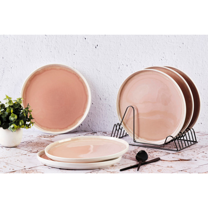 Assiette OXYGEN Ø27cm - 6 pièces - Rose poudre