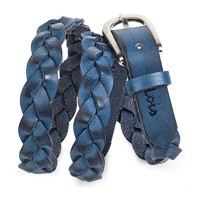 Cinturon Lois De Piel Azul 90