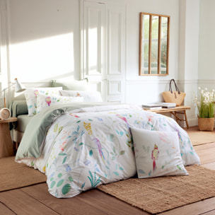 Parure de lit 2 pièces percale de coton 80 fils housse + taie - Blanc