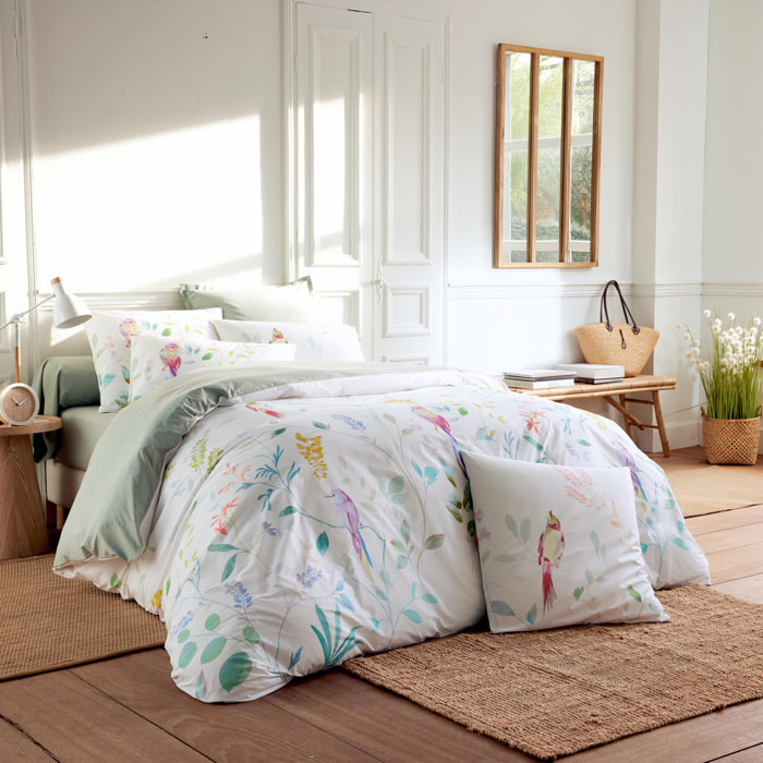 Parure de lit 2 pièces percale de coton 80 fils housse + taie - Blanc