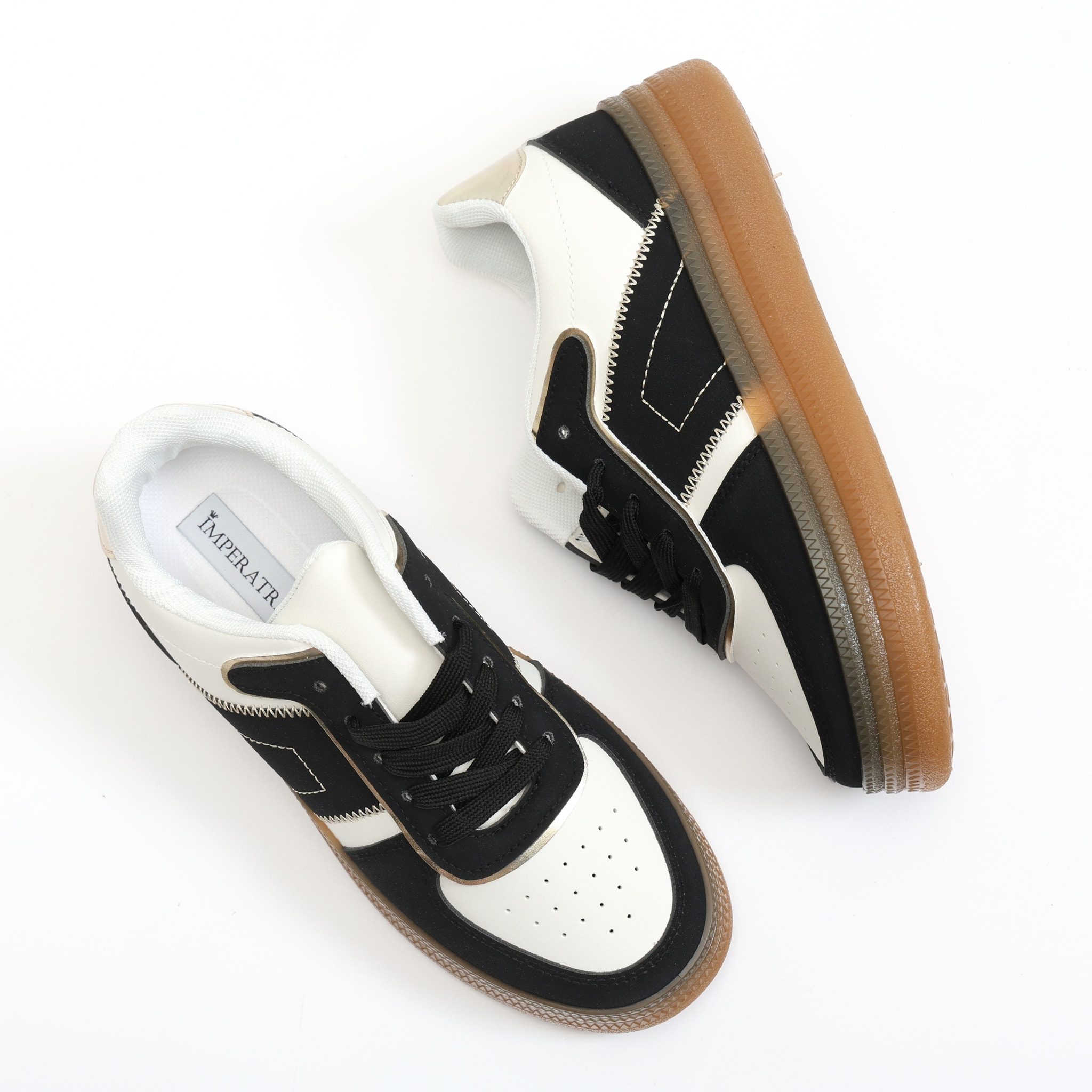 Sneakers in simil pelle multicolore