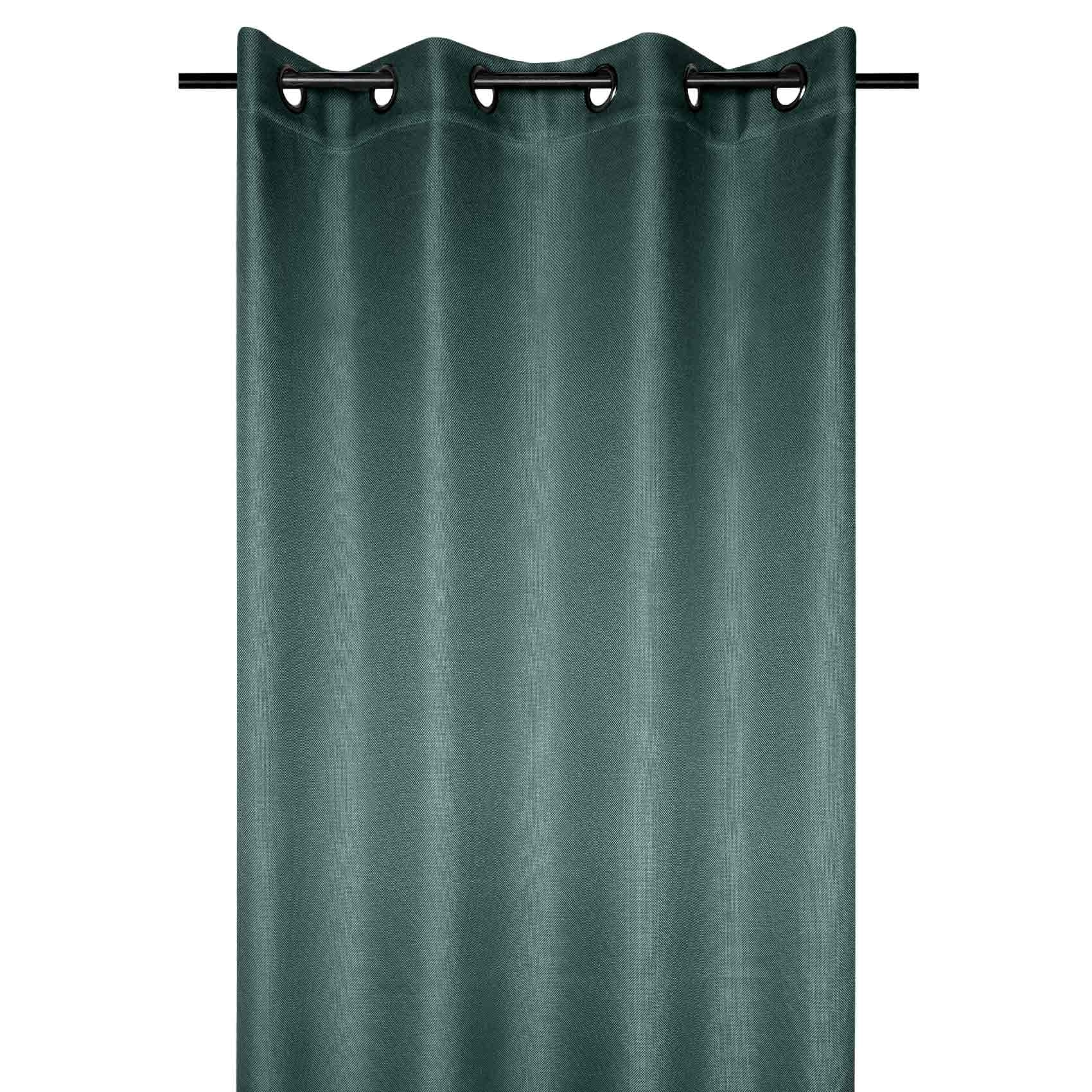 Rideau occultant uni tramé - Vert sapin