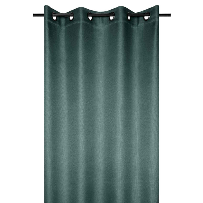 Rideau occultant uni tramé - Vert sapin