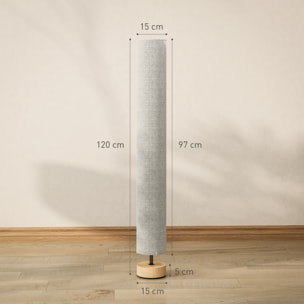 Lámpara de Pie Moderna Lámpara de Salón con Casquillo Máx. 40 W E27 Pantalla de Lino y Marco de Metal para Dormitorio Ø15x120 cm Gris