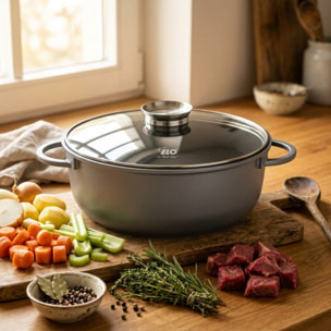 Cocotte 38 x 25 cm en fonte aluminium antiadhésive 7 L Elo Alucast