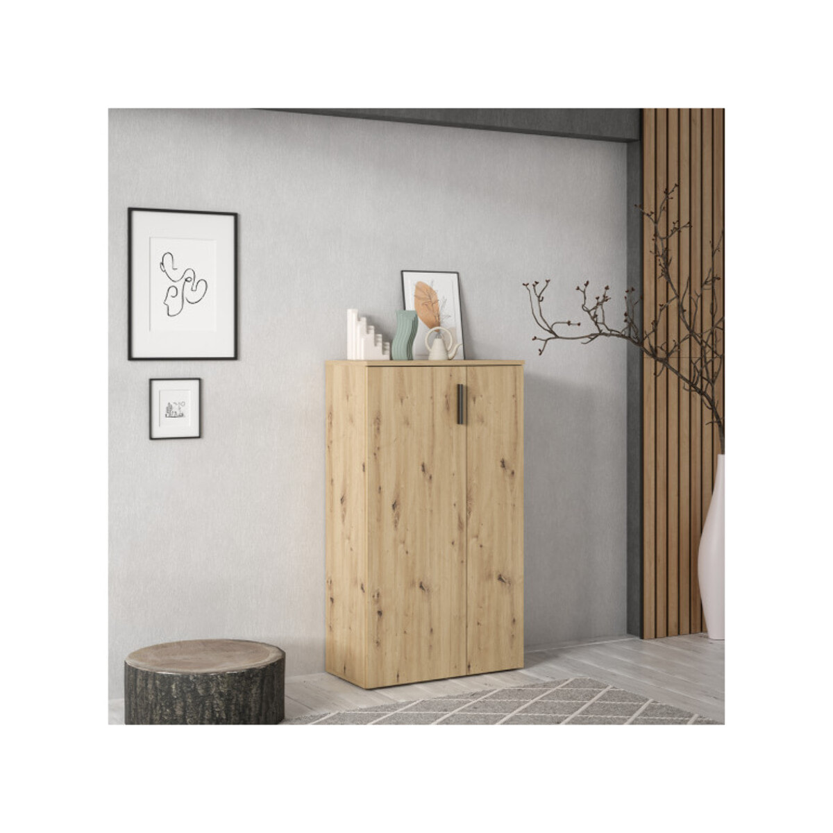 Armoire Meuble à Chaussures bois de chêne rustique – SHOES