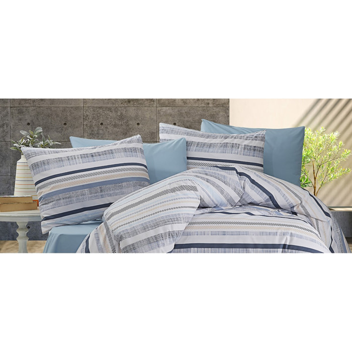 Parure housse de couette et taie(s) oreiller 100% Coton