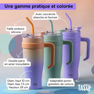 Gobelet isotherme 1200 ml lilas et pêche Tasty