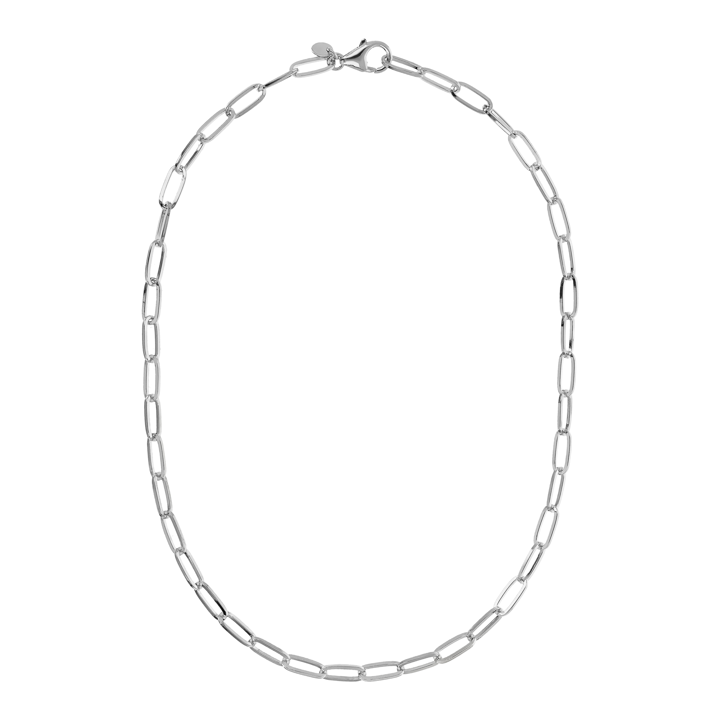 Collana Lunga Maglia Ovale placcata Platino - 61.5cm