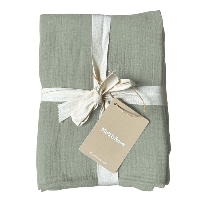 Set de 2 taies d'oreiller unies en coton, GAZE DE COTON
