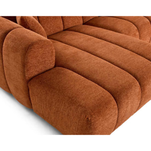 Curtis - canapé d'angle gauche 4 places en tissu texturé - Terracotta