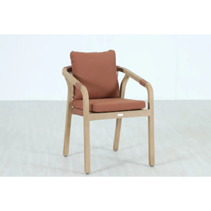 Fauteuil de jardin empilable Papouasie acajou