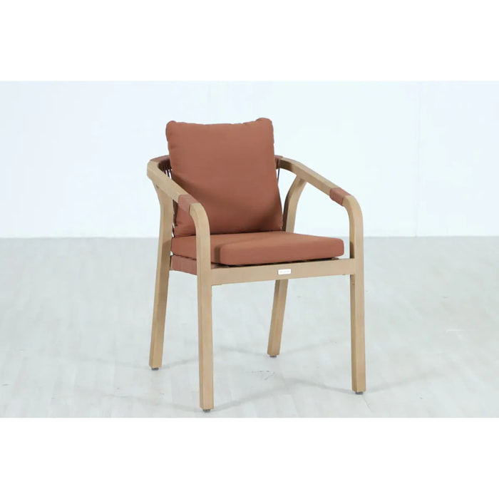 Fauteuil de jardin empilable Papouasie acajou
