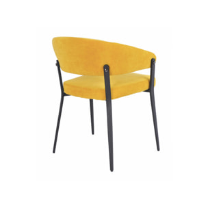 Chaise avec accoudoirs en tissu et structure en métal - ARNOLD