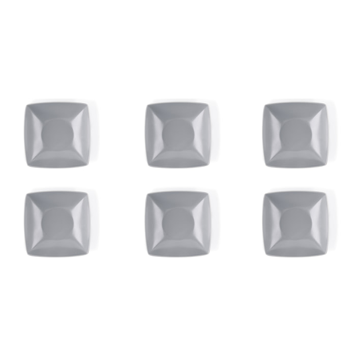 Set 6 piatti fondi Excelsa Eclipse, ceramica, grigio matte