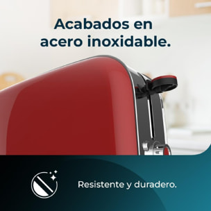 Cecotec Tostador vertical Toastin' time 850 Red Long Lite 850W Potencia Capacida