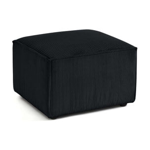 Arty - pouf d'appoint - en velours côtelé - Noir