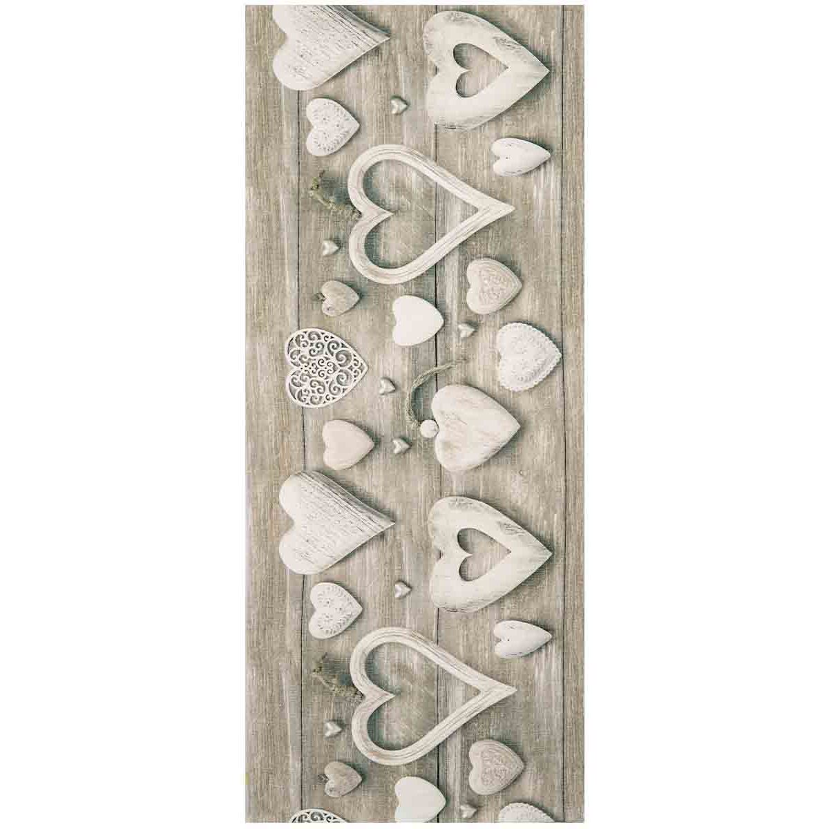 Tappeto EMOZIONI CASA DOLCE CASA moderno cuori love shabby cuoricini lavabile antiscivolo passatoia multiuso bagno cucina ingresso