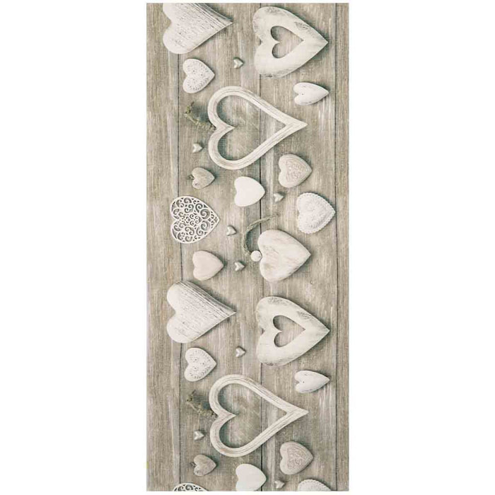 Tappeto EMOZIONI CASA DOLCE CASA moderno cuori love shabby cuoricini lavabile antiscivolo passatoia multiuso bagno cucina ingresso