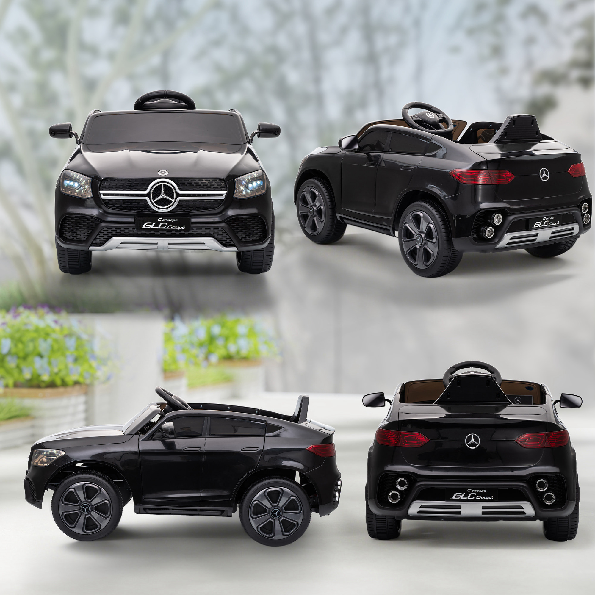 Voiture électrique enfant licence officielle Mercedes-Benz GLC Coupé 12V 5Km/h max. télécommande nombreux effets noir
