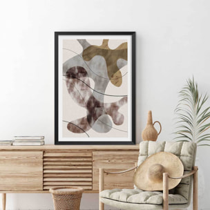 Affiche Organisme abstrait N°1 Affiche + cadre en bois - Noir