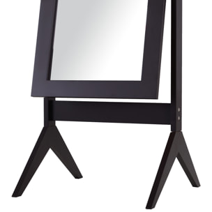 Miroir à pied inclinaison réglable dim. 47L x 46l x 148H cm MDF brun foncé