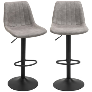 Lot de 2 tabourets de bar – Style vintage – Réglables et pivotants
