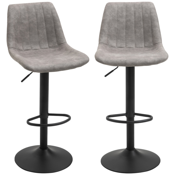 Lot de 2 tabourets de bar – Style vintage – Réglables et pivotants
