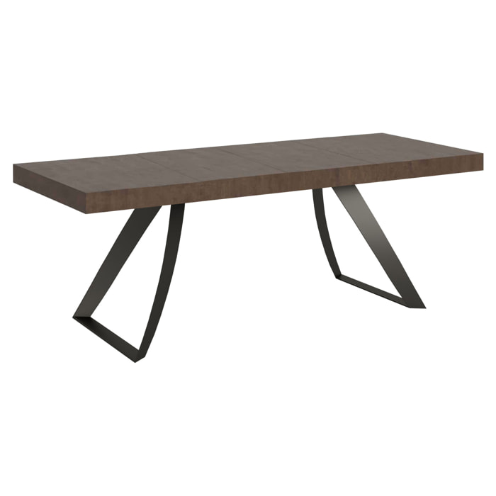 Table extensible 90x180/284 cm Proxy Premium Noyer cadre Anthracite