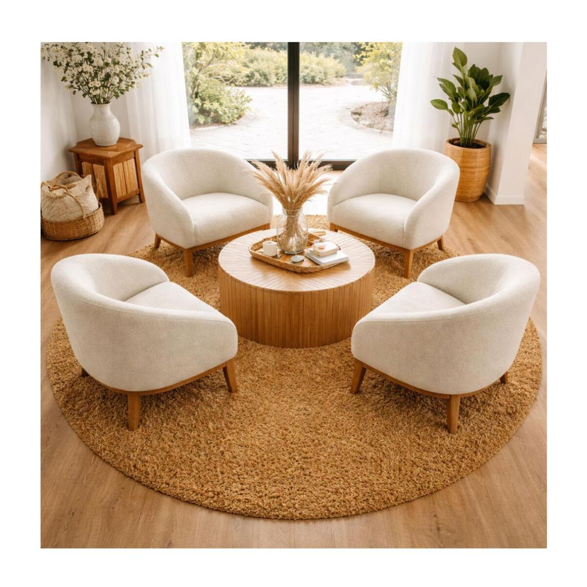 Tapis poils longs shaggy tissé motif uni RIBI