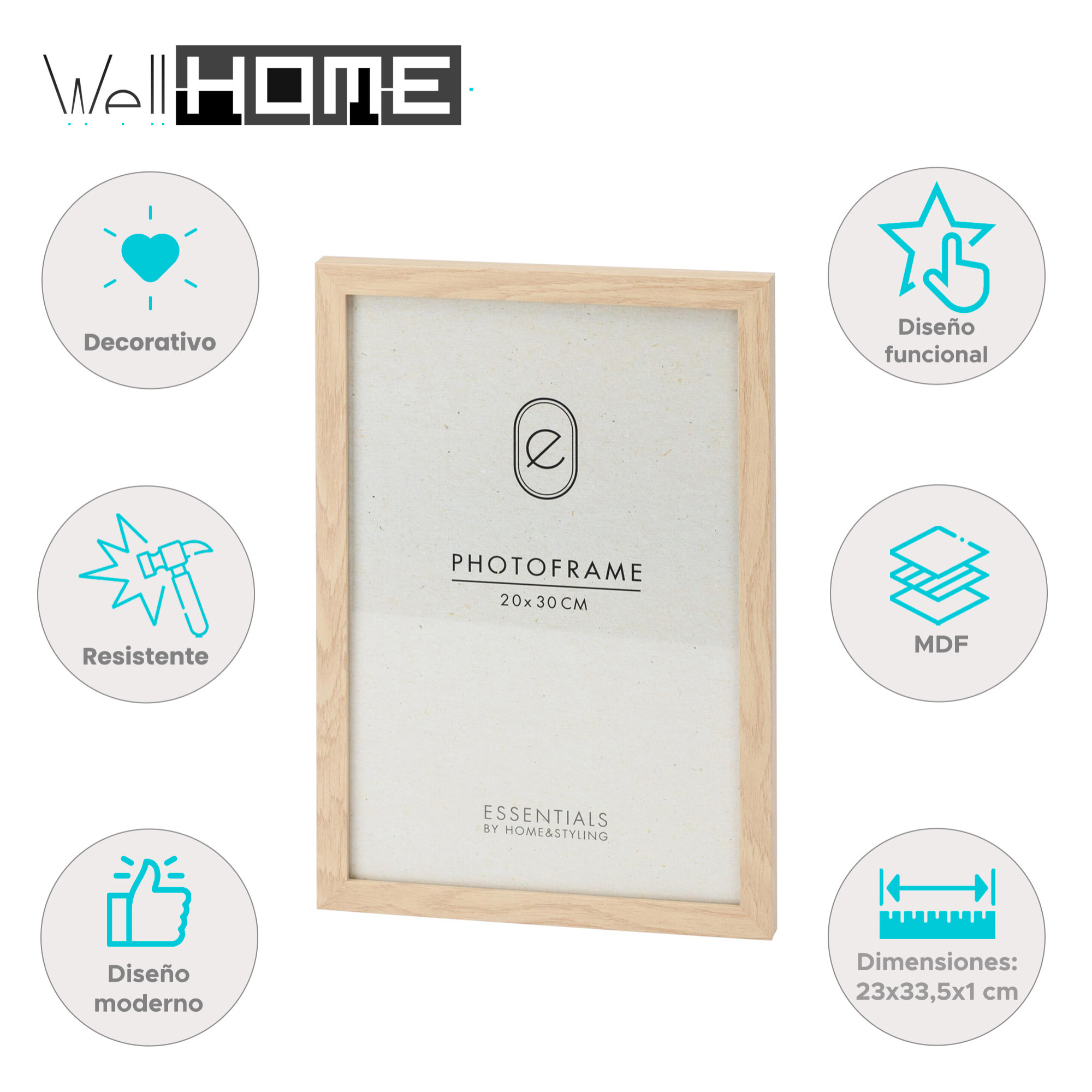 Marco de Fotos en MDF con tapa de cristal