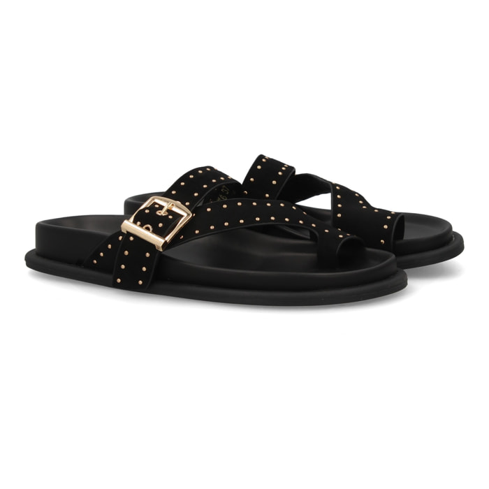 Sandalias planas con tiras cruzadas para mujer