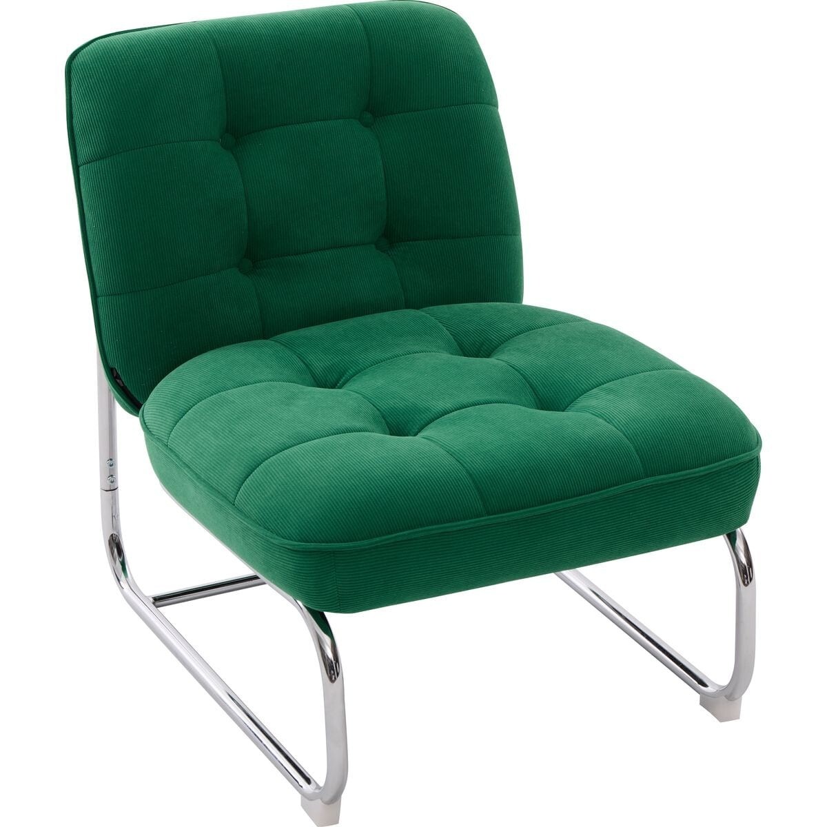 Fauteuil en velours côtelé et piètement chromé - MARVIN