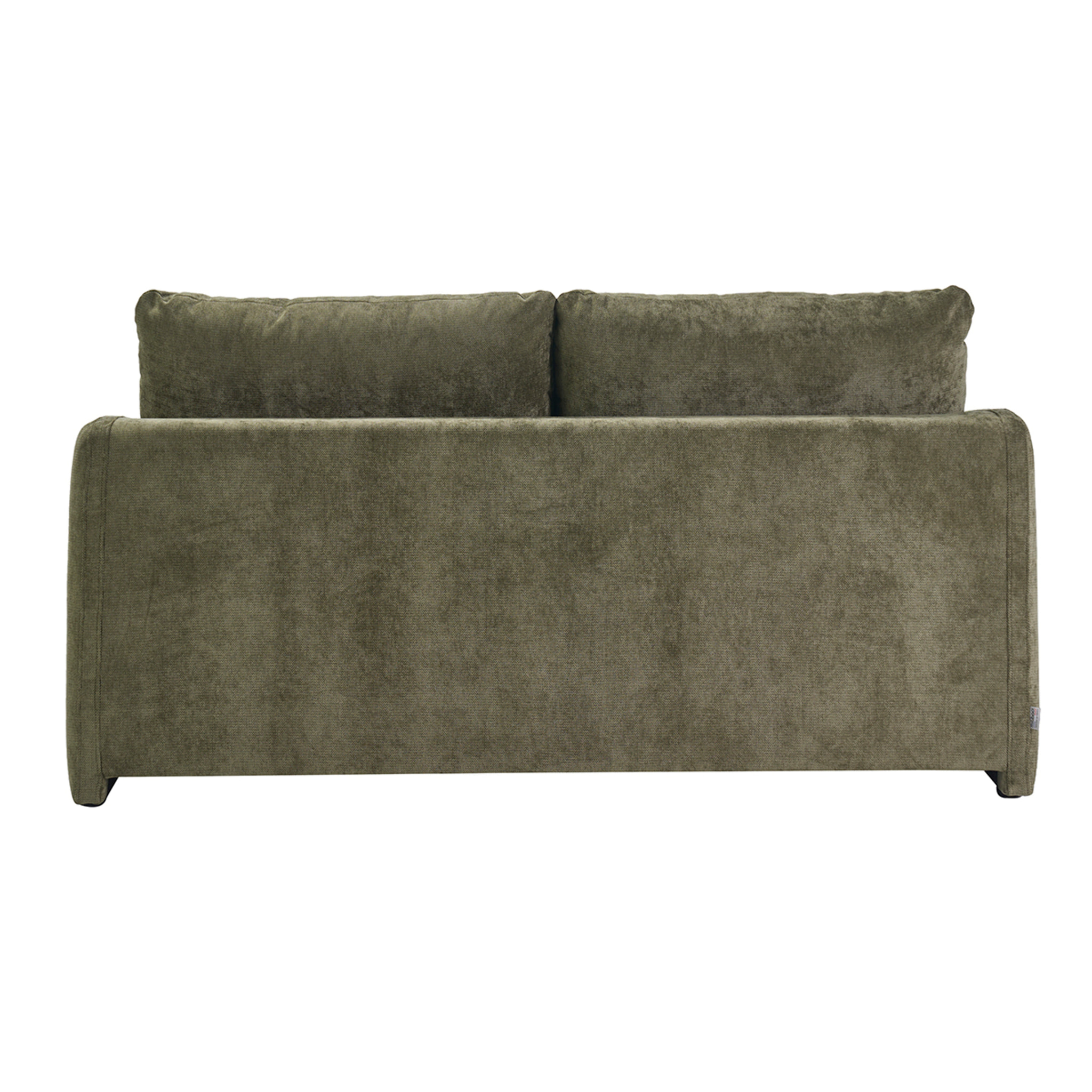 Canapé convertible 2 places en tissu effet velours texturé vert kaki PAULIN