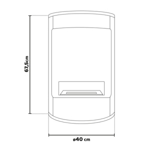 Ottaviano - Camino a bioetanolo da terra freestanding con doppio ripiano in legno melaminico, ø 40xH67,5 cm colore nero