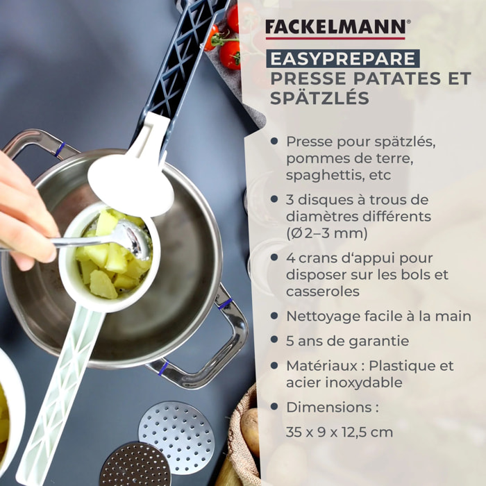 Presse purée et spaetzle manuel Fackelmann Easy Prepare